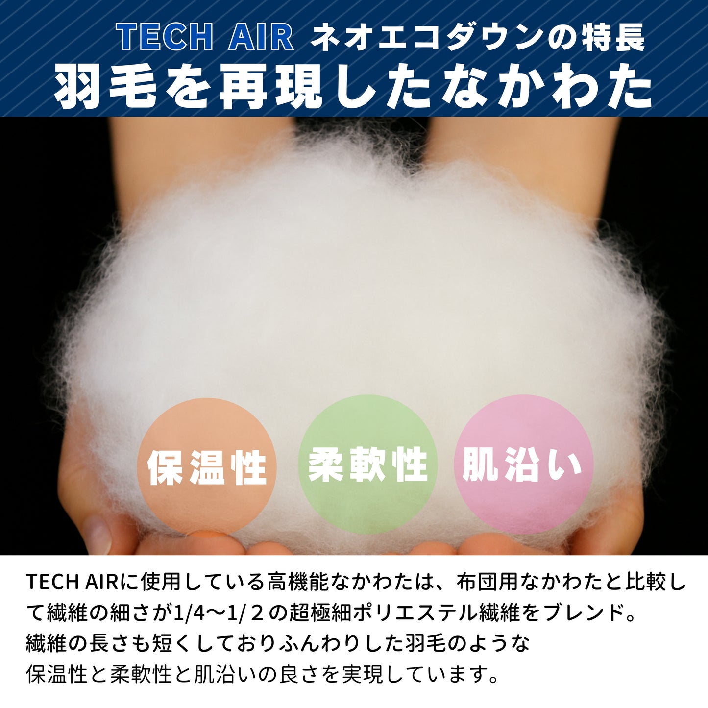 ホテルにも採用されている ネオエコダウン 羽毛タッチの掛け布団 ホテルデュベ 人工羽毛