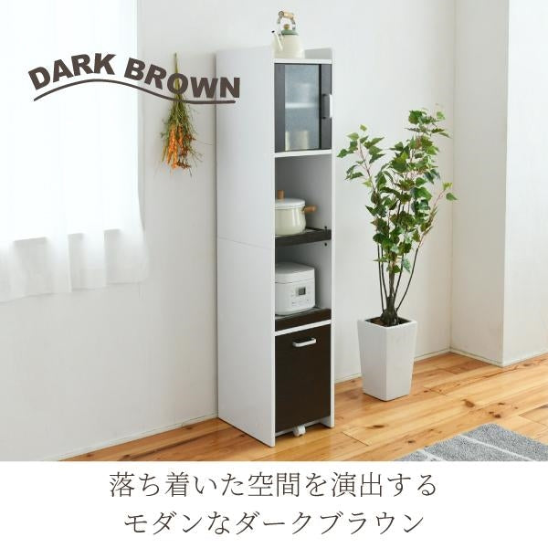 すきま 隙間収納 キッチン ミニ 食器棚 キッチン家電収納 家電ラック 家電収納棚 コンパクト 収納 スリム ラック 棚 幅30 高さ 160 扉付 キッチンラック