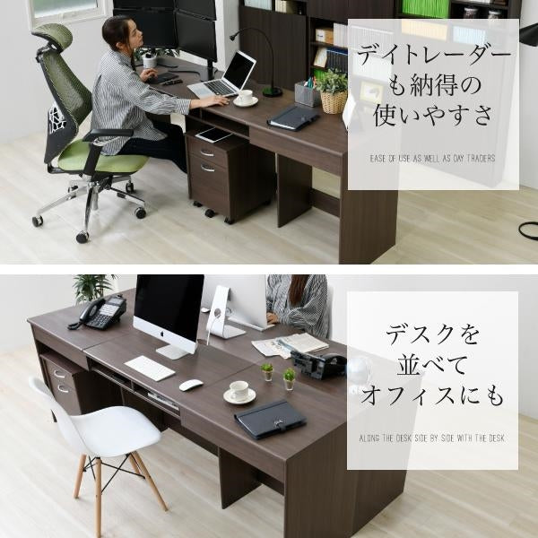 オフィスデスク 同価格で選べる4サイズ ワイドデスク 180 190 200 210 cm 奥行 50 配線収納 ワークデスク 木製 パソコンデスク システムデスク オフィス家具