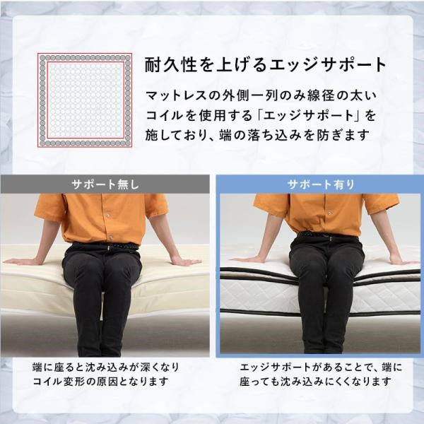 代引き不可 ポケットコイルマットレスベッド KMB-3108