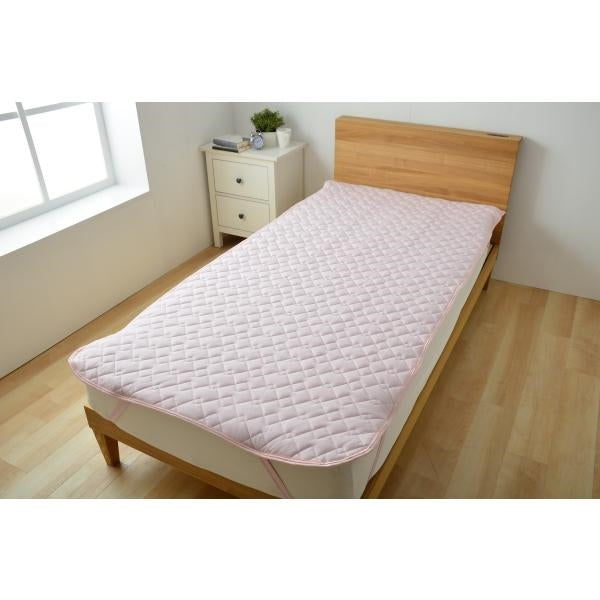 MITAS 接触冷感 綿COOL敷きパッド ダブル 140x205cm Q-max 0.3 ひんやり 洗える 熱帯夜対策 熱中症対策 節電 ドライコットン