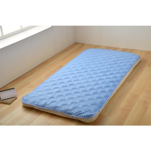 MITAS Q-MAX 0.505 接触冷感&裏面メッシュ ひんやり敷パッド ダブルサイズ 140x200cm 洗える抗菌防臭わた使用 熱帯夜対策