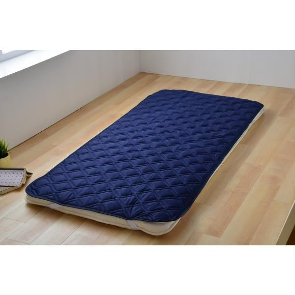 MITAS Q-MAX 0.505 接触冷感&裏面メッシュ ひんやり敷パッド ダブルサイズ 140x200cm 洗える抗菌防臭わた使用 熱帯夜対策