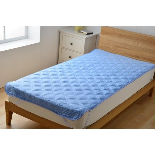 MITAS Q-MAX 0.505 接触冷感&裏面メッシュ ひんやり敷パッド ダブルサイズ 140x200cm 洗える抗菌防臭わた使用 熱帯夜対策