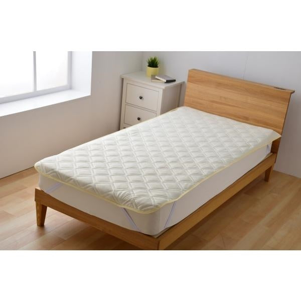 MITAS Q-MAX 0.505 接触冷感&裏面メッシュ ひんやり敷パッド ダブルサイズ 140x200cm 洗える抗菌防臭わた使用 熱帯夜対策