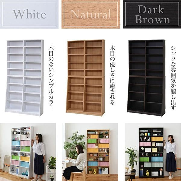 本棚 薄型 90幅 文庫本 ラック 壁面収納 収納家具 本収納 文庫本 漫画 CD DVD スリム 1cmピッチ 大収納ラック 木製