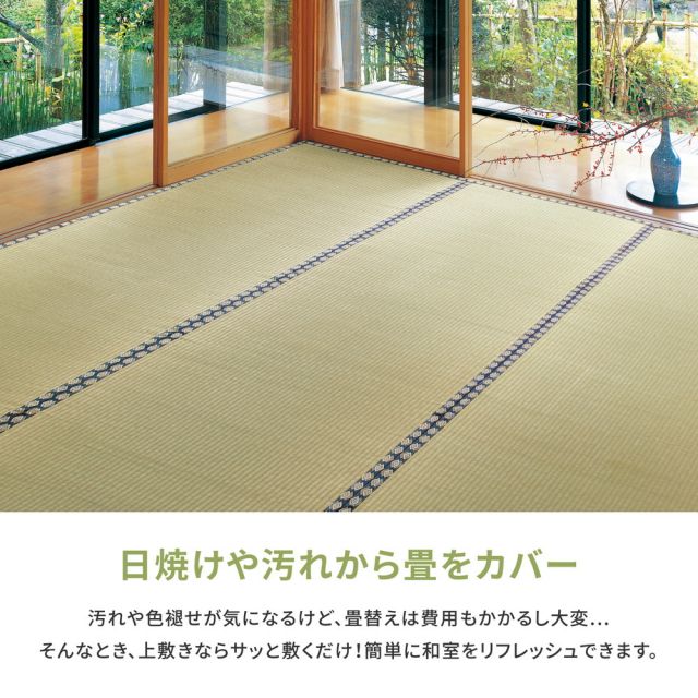 スーパSALE10倍＆4時間限定10％OFF い草上敷き 谷川 (たにがわ) 本間 10帖 10畳 引目織 い草カーペット 畳の保護 和室 いぐさ　たたみ