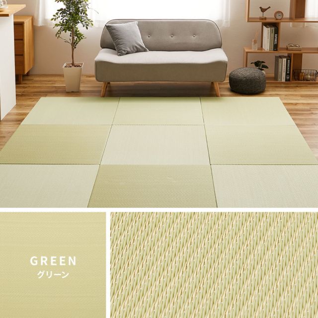 【同色6枚セット】 水拭きできる い草風 置き畳 綾模様 約82×82×2.5cm 半畳 縁なし フロア畳 ユニット畳 PP 滑り止め付き いぐさ　たたみ