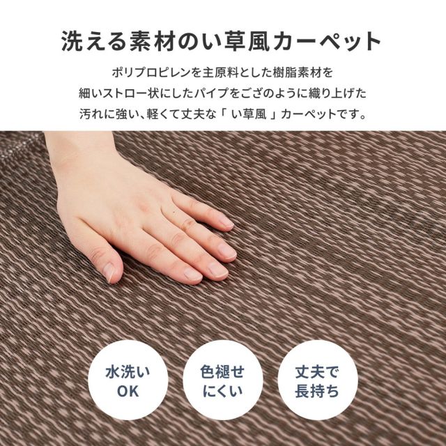 スーパSALE10倍＆4時間限定10％OFF 洗える い草風 カーペット ライアン 江戸間 1帖 1畳 PP ラグ ビニール風 上敷 ござ 畳の保護 いぐさ　たたみ
