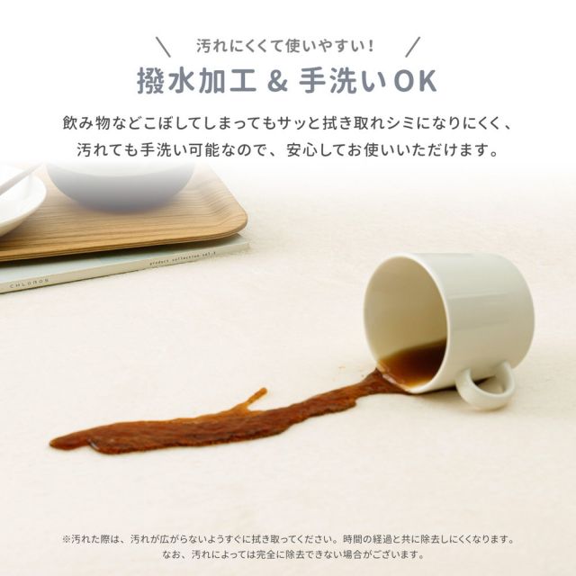 スーパSALE10倍＆4時間限定10％OFF はっ水加工付き 低反発ラグ メレンゲタッチ 約185cm 円形 手洗いOK 撥水 ふっくら フランネル 滑り止め付き ホットカーペットカバー いぐさ　たたみ