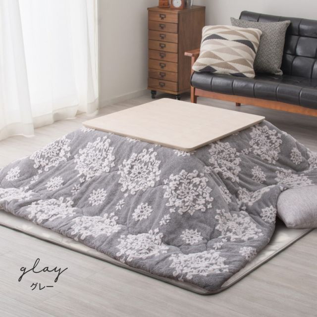 スーパSALE10倍＆4時間限定10％OFF こたつ布団 シュシュ 約190×290cm 長方形 フランネル ジャガード織 姫系 薄掛け こたつ掛け布団 いぐさ　たたみ