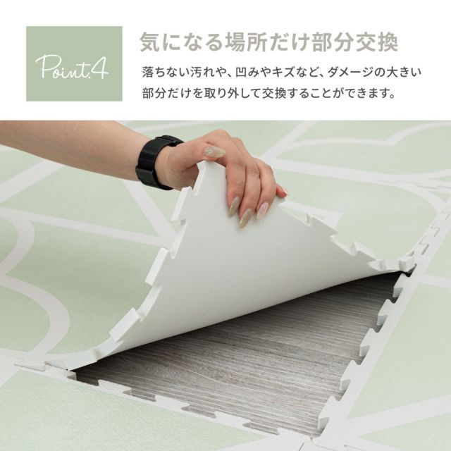 スーパSALE10倍＆4時間限定10％OFF おしゃれなレトロデザイン ジョイントマット キュロス 約60×60cm 大判 9枚入り 水洗いOK サイドパーツ付き ホットカーペット対応 床暖房対応 防音対策 いぐさ　たたみ