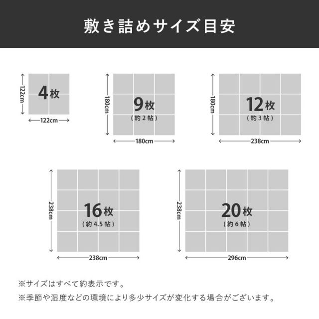 9枚セットジョイントアンダーラグ 厚み増し太郎 アツマシ 約61×61cm ラグの下に敷くマット ジョイントマット ジョイント式 下敷き 防音 滑り止め ふかふか 厚手 低反発 いぐさ　たたみ
