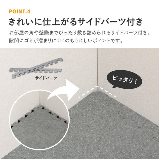 4枚セットジョイントアンダーラグ 厚み増し太郎 アツマシ 約61×61cm ラグの下に敷くマット ジョイントマット ジョイント式 下敷き 防音 滑り止め ふかふか 厚手 低反発 いぐさ　たたみ