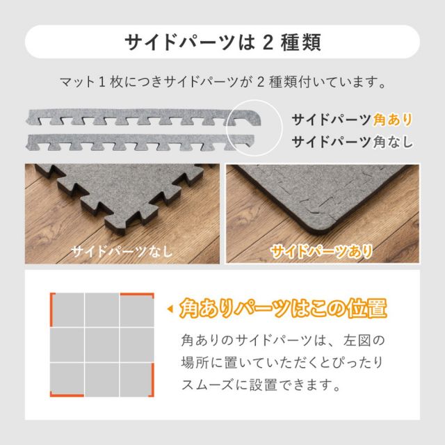 4枚セットジョイントアンダーラグ 厚み増し太郎 アツマシ 約61×61cm ラグの下に敷くマット ジョイントマット ジョイント式 下敷き 防音 滑り止め ふかふか 厚手 低反発 いぐさ　たたみ