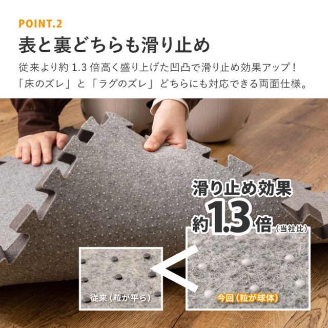 4枚セットジョイントアンダーラグ 厚み増し太郎 アツマシ 約61×61cm ラグの下に敷くマット ジョイントマット ジョイント式 下敷き 防音 滑り止め ふかふか 厚手 低反発 いぐさ　たたみ