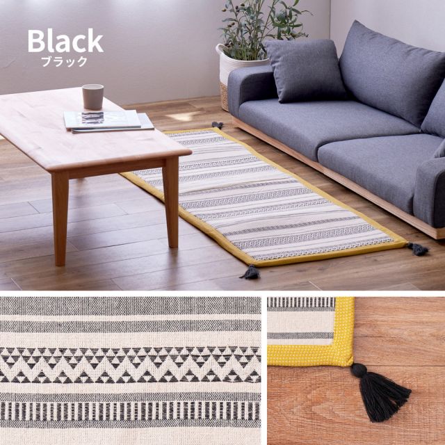 スーパSALE10倍＆4時間限定10％OFF インド綿ラグ テラ 約63×170cm ふっくら 厚手 防音 ボンディング マット いぐさ　たたみ