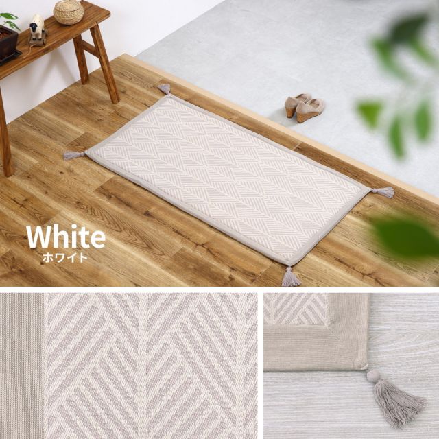 スーパSALE10倍＆4時間限定10％OFF インド綿ラグ クラック 約63×170cm ふっくら 厚手 防音 ボンディング マット いぐさ　たたみ