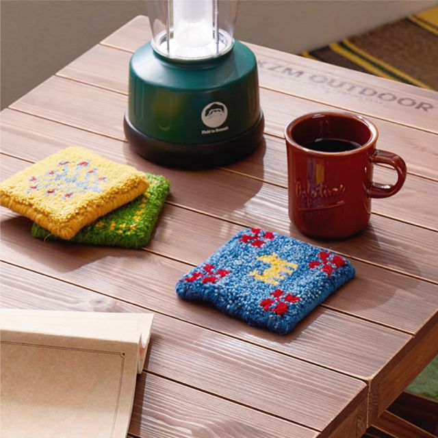 ギャッベ コースター 約10×10cm ミニギャッベ 座卓敷き 壁飾り いぐさ　たたみ