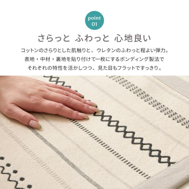 ラグ+アンダーラグの2点セット 洗えるラグ インド綿ラグ ティック 約185×185cm 綿100％ コットン100％ ボンディングラグ 洗濯機で洗える オールシーズン いぐさ　たたみ