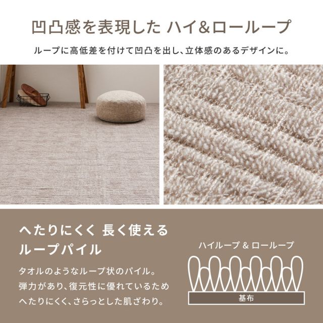 スーパSALE10倍＆4時間限定10％OFF 敷き詰めカーペット ピクシス 江戸間4.5帖 4.5畳 タフトカーペット 軽量 平織 シンプル 裏なし いぐさ　たたみ