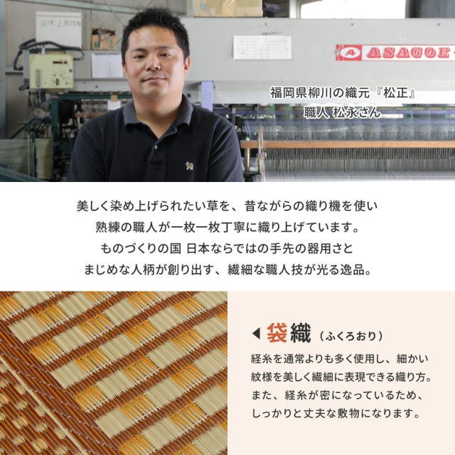 スーパSALE10倍＆4時間限定10％OFF 国産 い草ラグ エルモード 約261×352cm 裏貼り 滑り止め加工 江戸間6帖 6畳 い草カーペット 上敷き 花ござ モダン いぐさ　たたみ