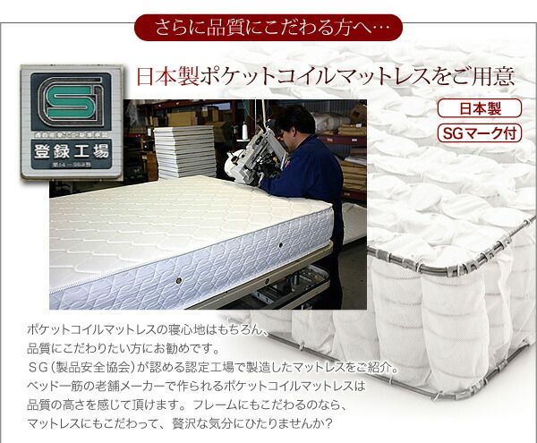 スーパSALE10倍＆4時間限定10％OFF 照明・棚付き収納ベッド ラテックス入り国産ポケットコイルマットレス付き ダブル