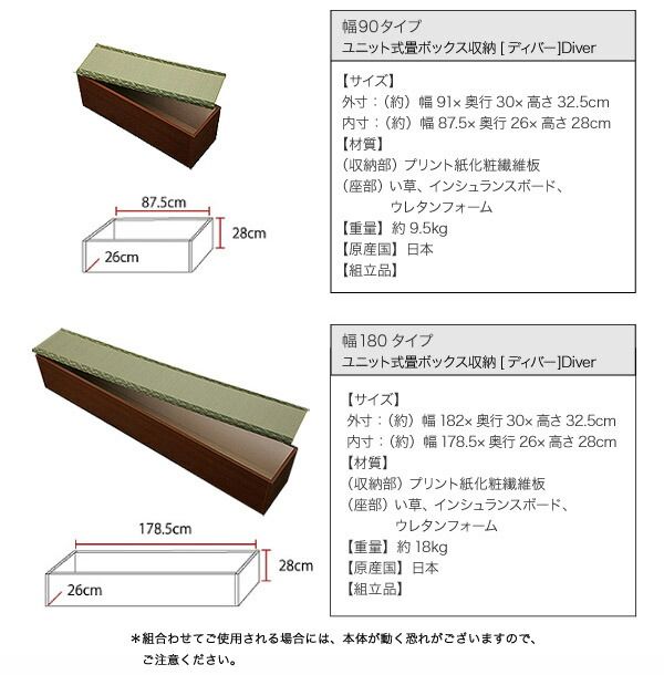玄関収納 ドレッサー 収納 日本製ユニット式畳ボックス収納 1体 90タイプ