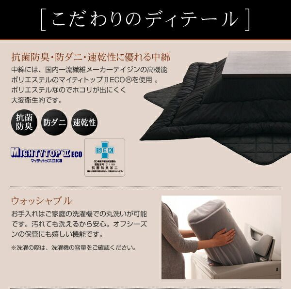 スーパSALE10倍＆4時間限定10％OFF こたつ こたつ布団 おしゃれ 「黒」日本製2タイプから選べるベーシック&ボリュームこたつ掛布団 こたつ用掛け布団単品 ベーシック 4尺長方形(80×120cm)天板対応