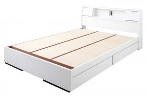 スーパSALE10倍＆4時間限定10％OFF 照明・コンセント付き収納ベッド ベッドフレームのみ セミダブル
