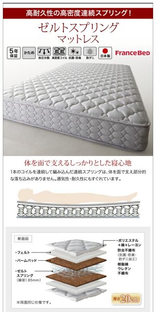 スーパSALE10倍＆4時間限定10％OFF モダンライト・コンセント付きフロアベッド 国産カバーポケットコイルマットレス付き セミダブル