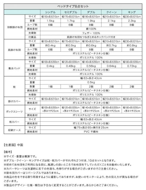 スーパSALE10倍＆4時間限定10％OFF MITAS寝具SELECT フランス産フェザー羽根布団8点セット ベッドタイプ Plume プルーム セミダブル8点セット