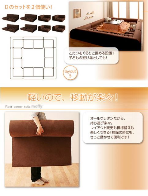 スーパSALE10倍＆4時間限定10％OFF フロアソファ フロアコーナーソファ ソファ3点セット 1P+2P+コーナー