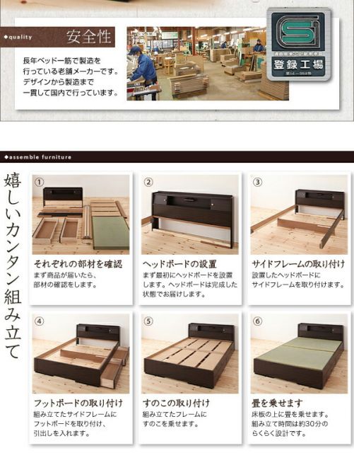 スーパSALE10倍＆4時間限定10％OFF 照明・棚付き畳収納ベッド シングル