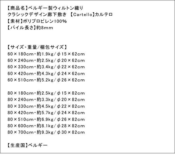 スーパSALE10倍＆4時間限定10％OFF ベルギー製ウィルトン織りクラシックデザイン廊下敷き 80×330cm