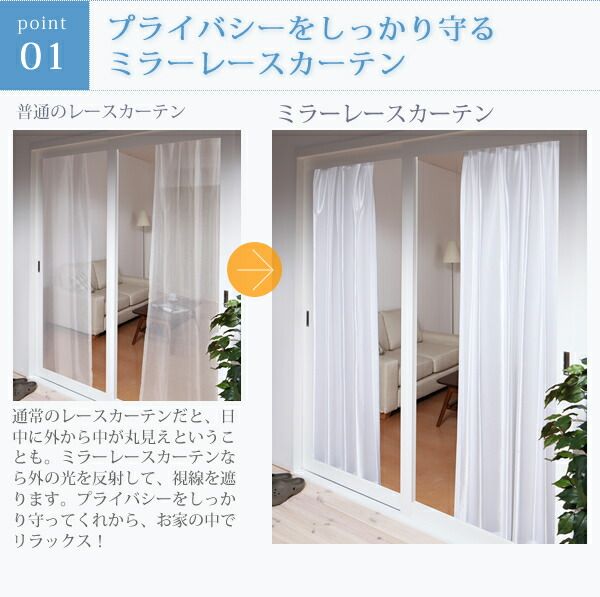 スーパSALE10倍＆4時間限定10％OFF 遮光カーテン レースカーテン ブラインド 6色×54サイズから選べる防炎ミラーレースカーテン 2枚 幅150×238cm