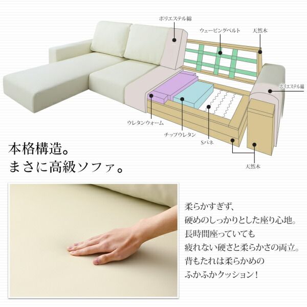 スーパSALE10倍＆4時間限定10％OFF フロアソファ フロアコーナーカウチソファ ソファ＆オットマンセット ハイタイプ 3P