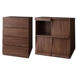 スーパSALE10倍＆4時間限定10％OFF リビング収納 チェスト キャビネット タンス テレビ台 シンプルモダンリビングシリーズ 2点セット(チェスト+フラップチェスト)