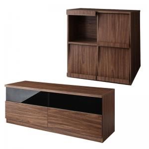 スーパSALE10倍＆4時間限定10％OFF リビング収納 チェスト キャビネット タンス テレビ台 シンプルモダンリビングシリーズ 2点セット(テレビボード+フラップチェスト)