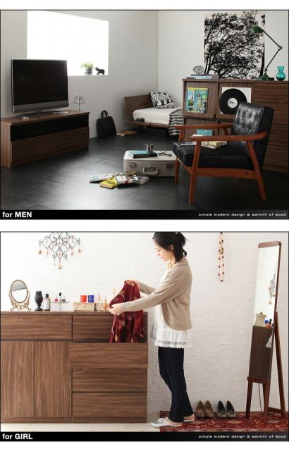 スーパSALE10倍＆4時間限定10％OFF リビング収納 チェスト キャビネット タンス テレビ台 シンプルモダンリビングシリーズ 2点セット(テレビボード+フラップチェスト)