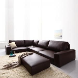 スーパSALE10倍＆4時間限定10％OFF フロアソファ フロアコーナーソファ ソファ＆オットマンセット ロータイプ 3.5P