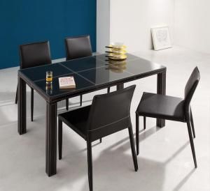 スーパSALE10倍＆4時間限定10％OFF ダイニングセット（テーブル&チェア） 4人 イタリアンモダンデザイン 5点セット(テーブル+チェア4脚) W135