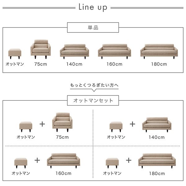 スーパSALE10倍＆4時間限定10％OFF スタンダードソファ デザインソファ スタンダードソファ ソファ＆オットマンセット 幅140cm