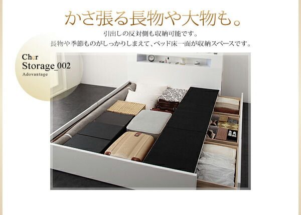 スーパSALE10倍＆4時間限定10％OFF モダンライト・コンセント収納付きベッド   羊毛入りゼルトスプリングマットレス付き ダブル