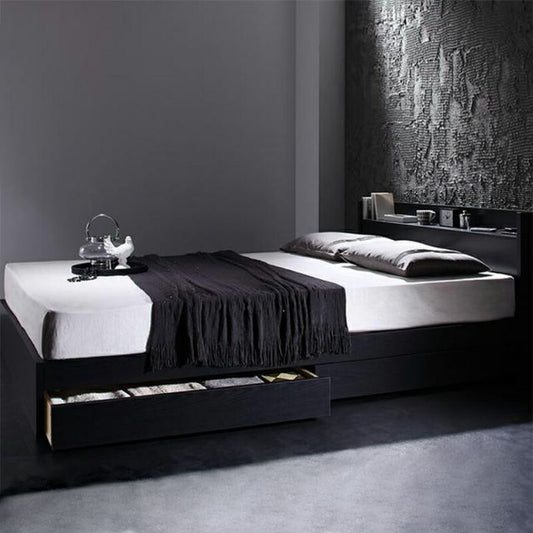 スーパSALE10倍＆4時間限定10％OFF ベッド セミダブルベッド セミダブル ベット シングルベッド セミダブルベッド ダブルベッド ベッドフレーム マットレス付き 収納付き 収納 収納ベッド 白 黒 ホワイト ブラック 宮付 おしゃれ マットレス付 セミダブル