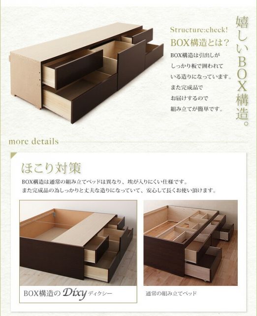 スーパSALE10倍＆4時間限定10％OFF お客様組立 シンプルチェストベッド 薄型スタンダードボンネルコイルマットレス付き ダブル