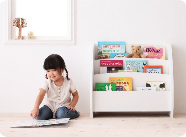 スーパSALE10倍＆4時間限定10％OFF 子供用収納 シンプルデザイン キッズ収納家具シリーズ CREA クレア 絵本ラック