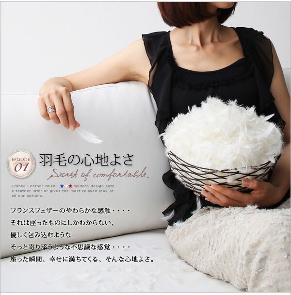 スーパSALE10倍＆4時間限定10％OFF スタンダードソファ デザインソファ フランス産フェザー入りモダンデザインソファ 幅175cm