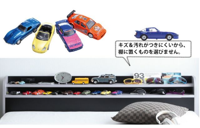 スーパSALE10倍＆4時間限定10％OFF 二段の棚・コンセント付きフロアベッド マルチラススーパースプリングマットレス付き ダブル