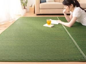 スーパSALE10倍＆4時間限定10％OFF 自然素材ラグ 30タイプから選べる国産ふっくらい草ラグ 140×200cm